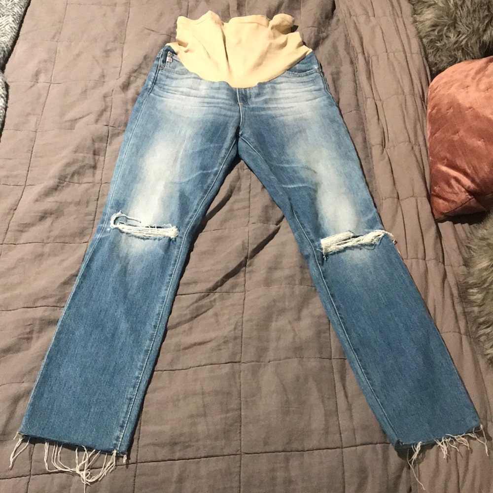 AG Distressed Maternity Jeans